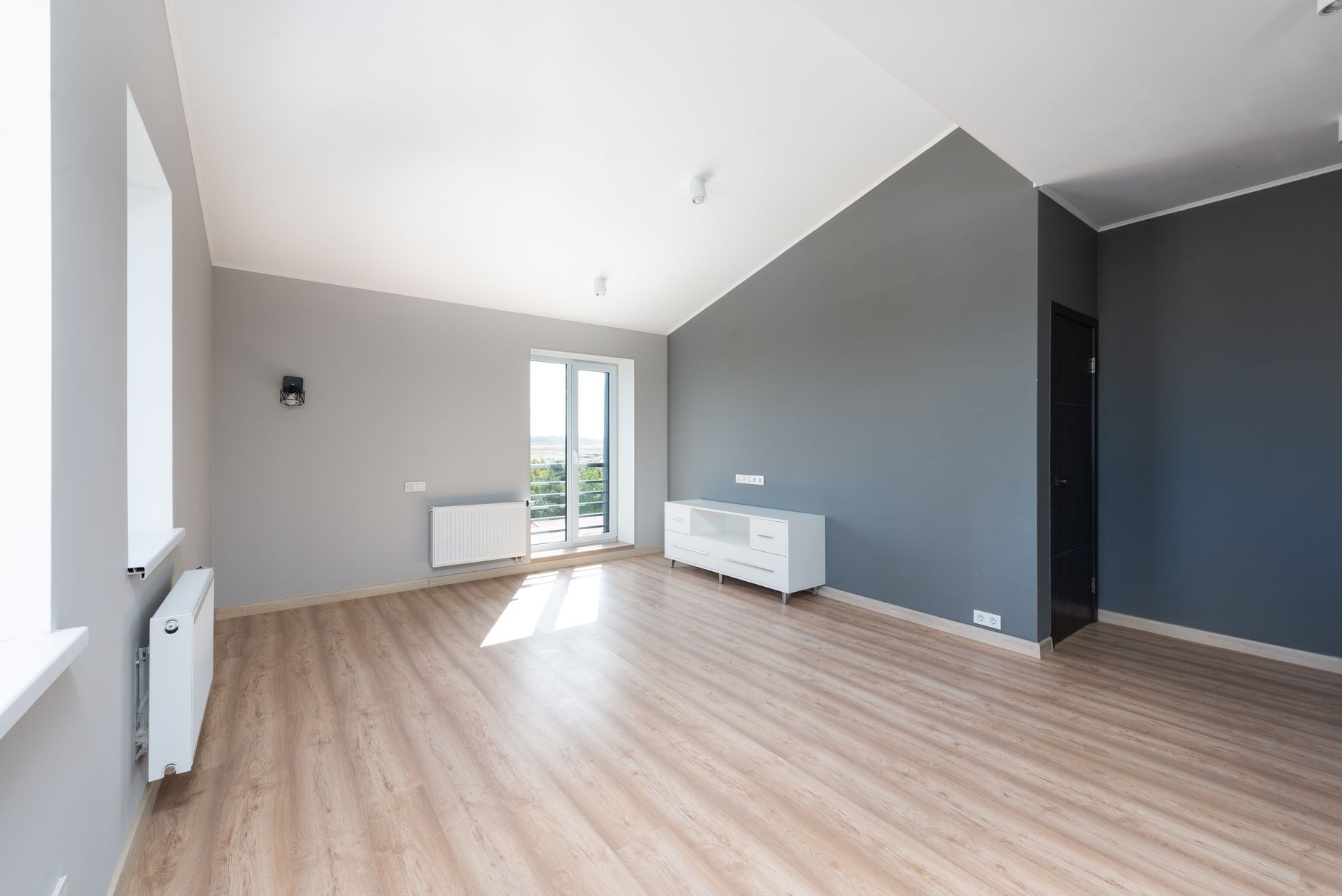 Freshly painted interior room holding the light